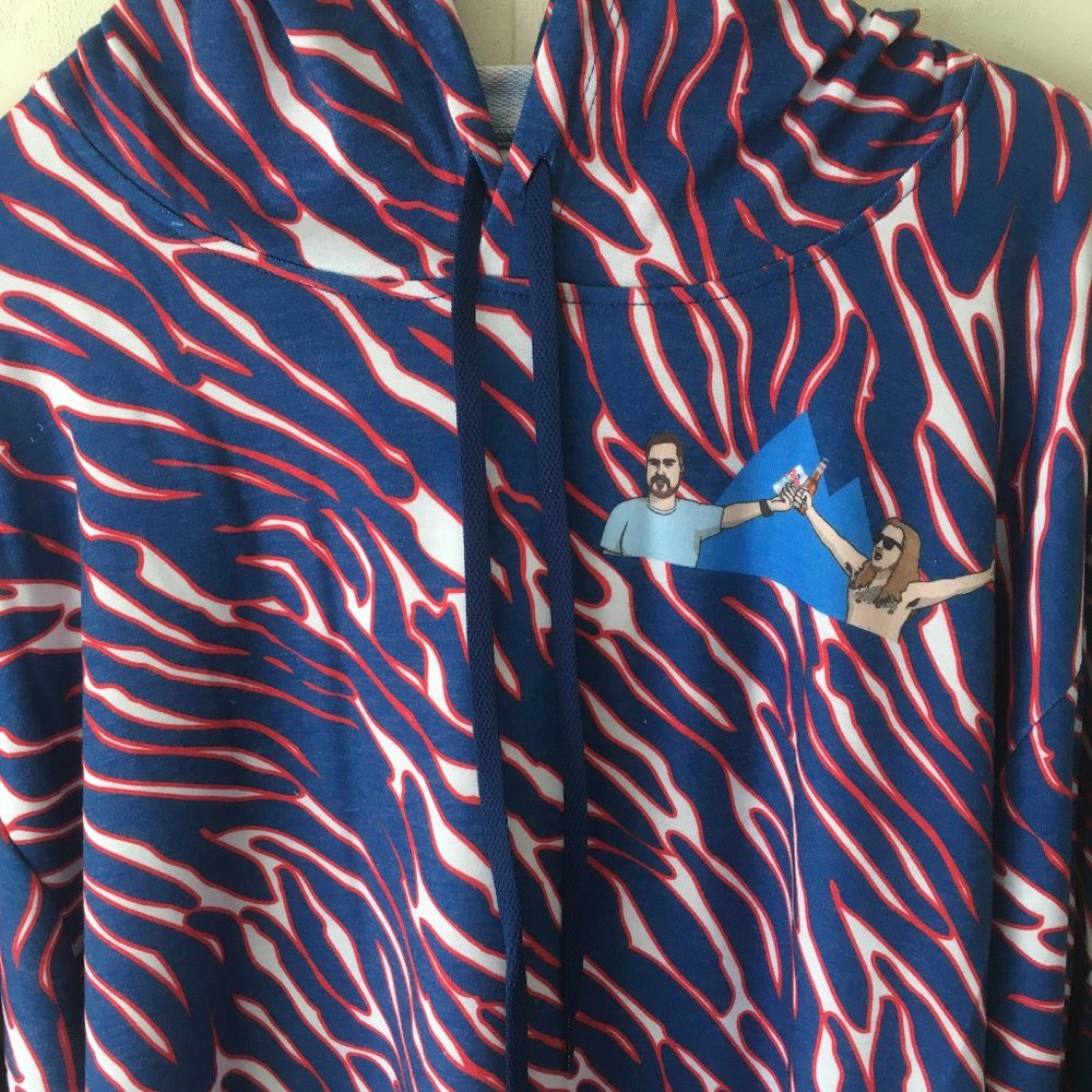 Coors Light pullover with hood and kangaroo pockets multi color unisex style